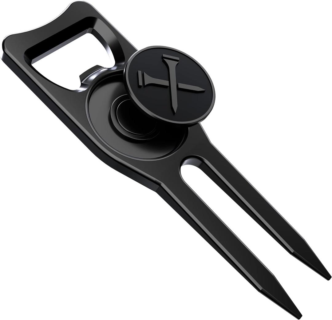 Blue Tees Golf 6-in-1 Premium Divot Tool & Ball Marker - Bottle Opener - Club Tee - Groove Cleaner - Putting Alignment - Designed to Be the Ultimate Tool for the Green - Black Blue Tees Golf 6-in-1 Premium Divot Tool & Ball Marker - Bottle Opener - Club Tee - Groove Cleaner - Putting Alignment - Designed to Be the Ultimate Tool for the Green - Black