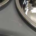 Elevated Raised Dog Bowl Stand with 2 Stainless Steel Bowls, Adjustable Height for Medium Large Dogs, 12.36" - 3.7" Foldable Feeder, Grey