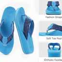 COFACE Womens Flip Flops with Arch Support Ladies Fashion Lightweight Wedge Flip Flops Comfortable Yoga Mat Sole Summer Platform Thong Sandals (Blue)