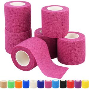 1"/2"/3"/4" Self Adhesive Bandage Wraps, 6/12/24/48 Pack Vet Wraps, 12 Colors to Choose, 5 Yard Self Adherent Wraps for Sports, Wrist, Ankle and Swelling