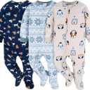 Gerber baby-boys Fleece Footed Pajamas 3-pack (5T, Dogs)