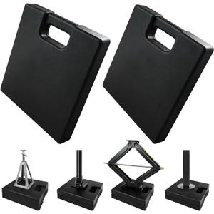 ROBLOCK 2-Pack Rubber RV Jack Pads with Handle Stop Sinking & Slipping, Weather-Resistant RV Stabilizer Jack Pads for Camper Trailer on Uneven Ground Gravel Asphalt Dirt Grass 13.7" x 11.8" x 1.8"