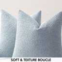 MIULEE 20x20 Inch Decorative Pillow Covers for Couch Bed Set of 2 Textured Boucle Neutral Throw Pillow Covers Light Blue Accent Solid Pillowcases Sofa Living Room Home Decor