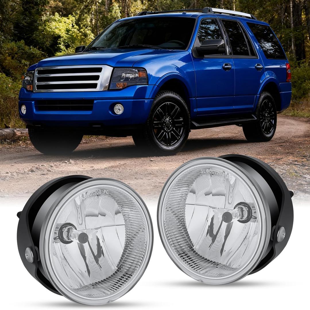 Nilight Fog Lights Assembly Compatible with 2007 2008 2009 2010 2011 2012 2013 2014 Ford Expedition 2008-2011 Ranger(Not Fit STX Package) w/H10 12V 42W Bulbs Clear Lens
