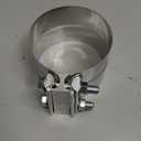 1 Pcs 4.0 inch Exhaust Clamp Butt Joint 304 Stainless Steel Band Lap Joint Band Clamp Stainless Steel for Pipes Catalytic ConvertersMuffler (1, 4.0 inch)