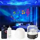 Ocean Wave Projector Light, Mood Lighting, Northern Lights Projector with Various RGB Light Effects, Built-in Bluetooth Speaker, Wireless Rechargeable for Bedroom, Bathroom, Living room, Party,Camping