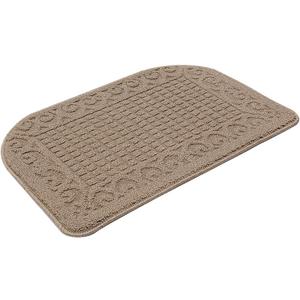 COSY HOMEER 27X18 Inch Anti Fatigue Kitchen Rug Mats are Made of 100% Polypropylene Half Round Rug Cushion Specialized in Anti Slippery and Machine Washable (Beige 1 pc)