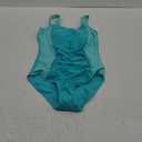 Girl Swimsuit One Piece Bathing Suit for Girls Solid Color Ruched Adjustable Straps Padded Swimwear 9-16y (15-16 Years, Light Green)