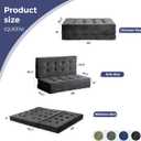 MAXYOYO 6" Folding Sofa Bed for Floor, Tufted Tri-Fold Floor Mattress with Chenille Fabric, Queen Size Portable Sofa Couch Guest Mat for Adults, Foldable Topper for Camping, Dark Grey, 59"x78.7"