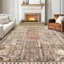 YARNSCAPE Vintage 6' x 9' Washable Area Rug  Stylish Indoor Rug for Living, Dining or Bedroom  Lightweight Carpet with NonSlip Backing  Foldable for Easy Placement and Maintenance  Ivory