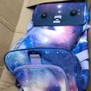 Choco Mocha Girls Suitcase with Wheels, Kids Rolling Duffle Bag Luggage for Travel 22inch, Galaxy Purple