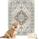 Nunubaby 4PACK Washable Pee Pads for Dogs, Stylish, Non-Slip and Leak-Proof Pee Pads. Reusable Potty Pads for Dogs for Crates and Floors.(Beige/Multi, 18" x24" )