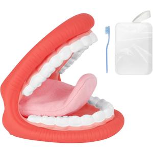 Ultrassist Large Mouth Hand Puppet with Tongue for Kids, Mouth Puppet for Speech Therapy, Include Toothbrush & Storage Bag