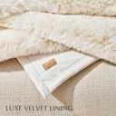EVERGRACEHOME Luxury Soft Faux Chinchilla Fur Throw Blanket for Couch, Warm Thick Heavy Winter Throw Blanket 1220GSM for Bed, Fluffy Cozy Mink Blanket with Reversible Velvet, Arctic White, 60"x80"