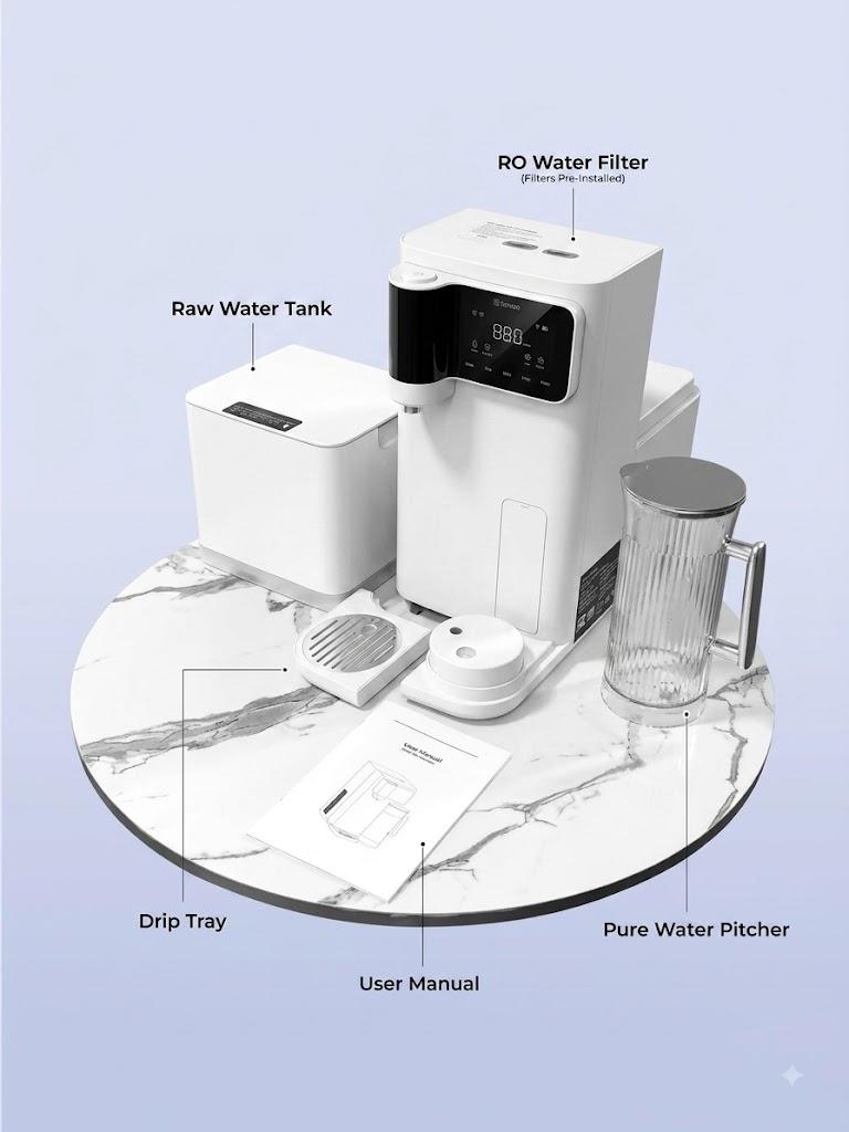 Loop Drops Water Filter Countertop, RO Filtration System, 3:1 Pure to Drain, TDS & Filter Life & Autofill Pitcher, Installation-Free, Self-Cleaning Water Purifier, RO Water Filter