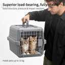 RIZZARI Grey Small Hard Sided Pet Carrier, Portable Ventilated Travel Crate with Metal Door and Handle for Small Dogs and Cats, Perfect for Car Rides, Vet Visits and Daily Use