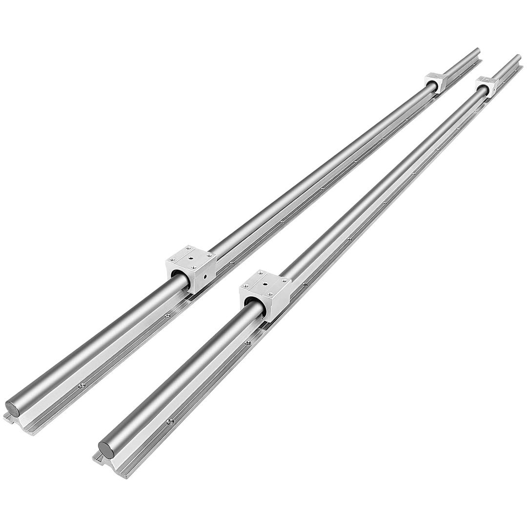 OrangeA Linear Rail 2PCS SBR16-2000mm, 2xLinear Guide Rails and 4X Square Type Carriage Bearing Blocks,CNC Rail Kit