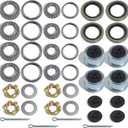 4Sets L68149 L44649 Trailer Axle Hub Bearings Kit with 171255TB Grease Seals, 1.98'' Trailer Dust Caps, Cotter Pins, Axle Nuts & Washers for 3500 lbs 1-3/8'' to 1-1/16'' #84 Spindle