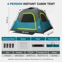 CAMEL CROWN Instant Tents for Camping 2-4 Person Tent Waterproof Easy Setup Sets Up in 60 Seconds Backpacking Tents with Carry Bag for Outdoor Hiking Ink Blue