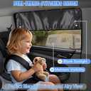 ZATOOTO Car Window Shade for Baby 2Pack Car Window Cover for Back Windows Half Blackout & Half See-Through Magnetic Caw Window Sun Shade with Suction Cup Car Curtain Sun Screen for Heat UV Ray Privacy