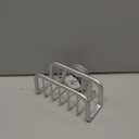 TAILI Sponge Holder for Kitchen Sink with Strong Suction Cup, Rustproof Aluminum Sink Caddy for Sponges, Removable Sponge Holder, Dish Brush for Scraper - Silver (5.1" x 2.3")