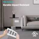 CML Decorator Screwless Wall Plate, 4-Gang Light Switch Covers, Decor Outlet Cover Plate, Standard Size 4.68X 8.34, Impact Resistant, White (2 Pack)