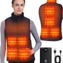 Heated Vest Women, 9 Heating Zones with 12000mAh Battery Pack, Rechargeable Vest Outdoor Hunt Camping Cycling Ski (X-Large)