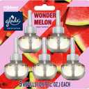 Glade PlugIns Refills Air Freshener, Wonder Melon, Scented and Essential Oils for Home and Bathroom, 0.67 Fl Oz, 5 Count