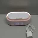 COLSUR Bluetooth Speaker with Wireless Charger, FM Radio, Dimmable LED Night Light, Dual Wireless Speakers, 2500mAh Portable Speaker for Home Decoration, Bedroom, Office, Gift (Pink)