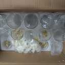 15 Set Glass Cylinder Vase with 20 Artificial Pearl String 30 White Floating Candle Cylinder Vase for Centerpieces 4"+ 6" + 8" Glass for Wedding Party Table Decor (Gold)