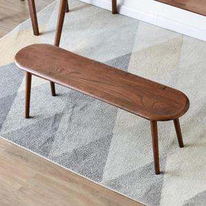 100% Solid Oak Indoor Dining Bench, Wood Bench for End of Bed with Safety Rounded Corners, Entryway Benches for Farmhouse, Kitchen, Living Room(Walnut,12" L x 39.5" W x 16.2" H)