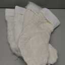 4 Pcs Christmas Plush Stockings 18 Inch Large Snow White Faux Fur Xmas Stocking with 4 Styles Textured Patterns Holiday Classic Hanging Ornaments Socks for Xmas Home Party Fireplace Decor