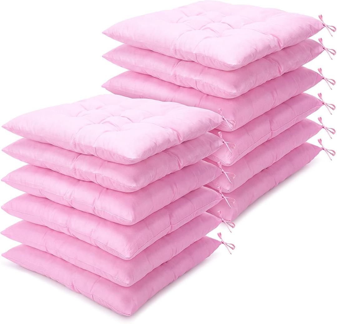 Geetery 12 Pcs Bulk Floor Pillows Cushion for Kids Classroom,Pink,Square
