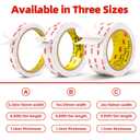 3M Double Sided Tape Heavy Duty 1in X 9.85ft, Heavy Duty Removable Mounting Tape for Wall, White Sticky Foam Tape, Picture Hanging Strips & Poster Hanger, Waterproof Adhesive Strips, Carpet Tape