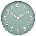 Moiubik Wall Clocks Battery Operated 12 inch Modern Wall Clock, Silent Non Ticking Wall Clock for Living Room Bedroom Kitchen Office Classroom Decor (Green White)