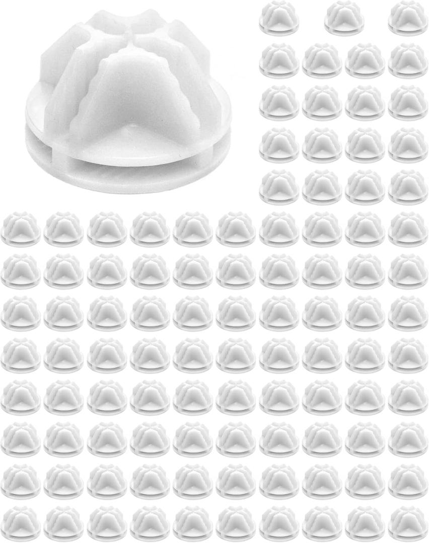QWORK Wire Storage Connectors, 100 Pcs Grid Connectors Clips Modular Storage Cubes Interlocking Buckle, White