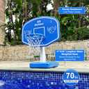 Pool Basketball Hoop, Large Poolside Basketball Hoop for Swimming Pool Basketball Game, Water Basketball Hoops with Lengthen Sturdy Base for Kids Adults Summer Water Fun, 2 Balls and Pump.