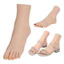 Practice Foot Model Soft Realistic Silicone Flexible Bendable Model Manicure Tool Fake Nail Foot for Nail Tips Art Training for Home Salon DIY (Left)
