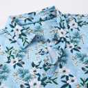 Alex Vando Mens Hawaiian Golf Shirt Moisture Wicking Digital Print Golf Shirts for Men (White Christmas Flower)