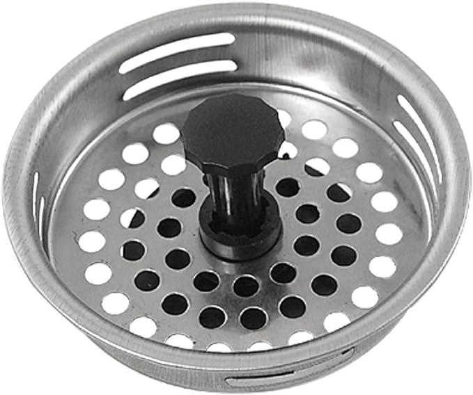 Kitchen Metal Sink Drain Basket Strainer Stopper Silver Gray (id: f4a 5d3 933 e74 f2f) 2 Packs