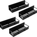 Magnetic Spice Storage Rack Organizer for Refrigerator and Oven, Black Fridge Organizers and Storage (4PCS)