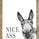 MODE HOME 14 x 11" Funny Bathroom Wall Art, Humorous Bath room Decor Wall Art with Torched Brown Wooden Frame, Decorative Bathroom Pictures Wall Decor