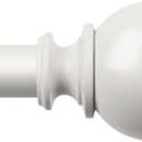 KAMANINA White Curtain Rod for Windows 72 to 144 Inches (6-12ft), 7/8 Inch Long Curtain Rods Adjustable, Single Heavy Duty Drapery Rods 144 inches with Round Finials