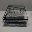 SNTD Dish Drying Rack for Kitchen Counter - Large Dish Rack with Drainboard, Rustproof Dish Drainer with Utensil Holder for Sink, Black