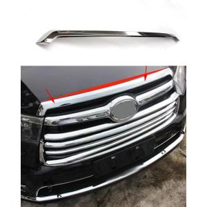 Car Accessories Fit for Toyota Highlander ABS 2015 2016 2017 2018 2019 Chrome Front Hood Grill Cover Bonnet Trim 1PC