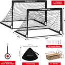 2 Pack 4x3 FT Kids Soccer Goals for Backyard, Portable Pop Up Soccer Goals with Targets, Kids Soccer Net with Carrying Bag & Ground Stakes, Soccer Training Equipment for Ages 3-12 Outdoor Games Gifts