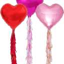 Jumbo Heart Balloons 32" Foil Love Balloons Balloons for Valentines Day Propose Marriage Wedding Anniversary Backdrop Birthday Party Supplies (PINK+RED+LIGHT PINK)