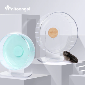 Niteangel SuperSilent Hamster Exercise Wheels:  Quiet Spinner Hamster Running Wheels with Adjustable Stand for Hamsters Gerbils Mice Or Other Small Animals (S, Mint Green)