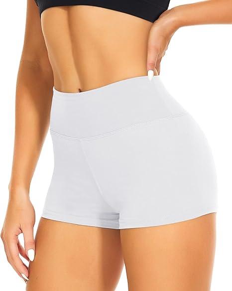 Workout Biker Shorts Women - 3"/5"/8" High Waisted Tummy Control Spandex Booty Volleyball Shorts for Yoga Dance Size M