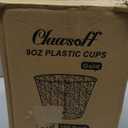 100 Count 9 oz  Plastic Cups, Disposable Cocktail Cups for Wedding & Party, Bulk Gold Plastic Tumblers, Fancy Disposable Party Cups for Cold Drinks